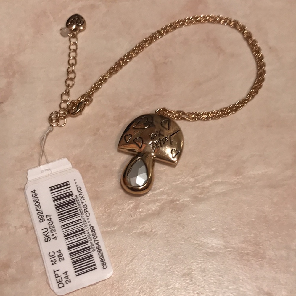 NWT Betsey Johnson mushroom jewel necklace two sided - Picture 6 of 9